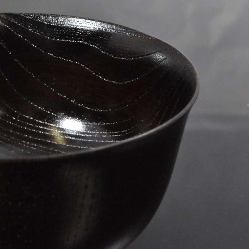 国産山中塗木製雑煮椀 欅4．3羽反椀　黒摺　SO-0505 復興　震災　コロナ【能登半島地震復興支援】 北陸新幹線 F6P-0138