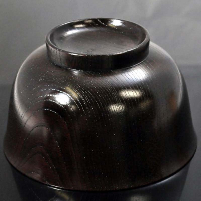 国産山中塗木製雑煮椀 欅4．3羽反椀　黒摺　SO-0505 復興　震災　コロナ【能登半島地震復興支援】 北陸新幹線 F6P-0138
