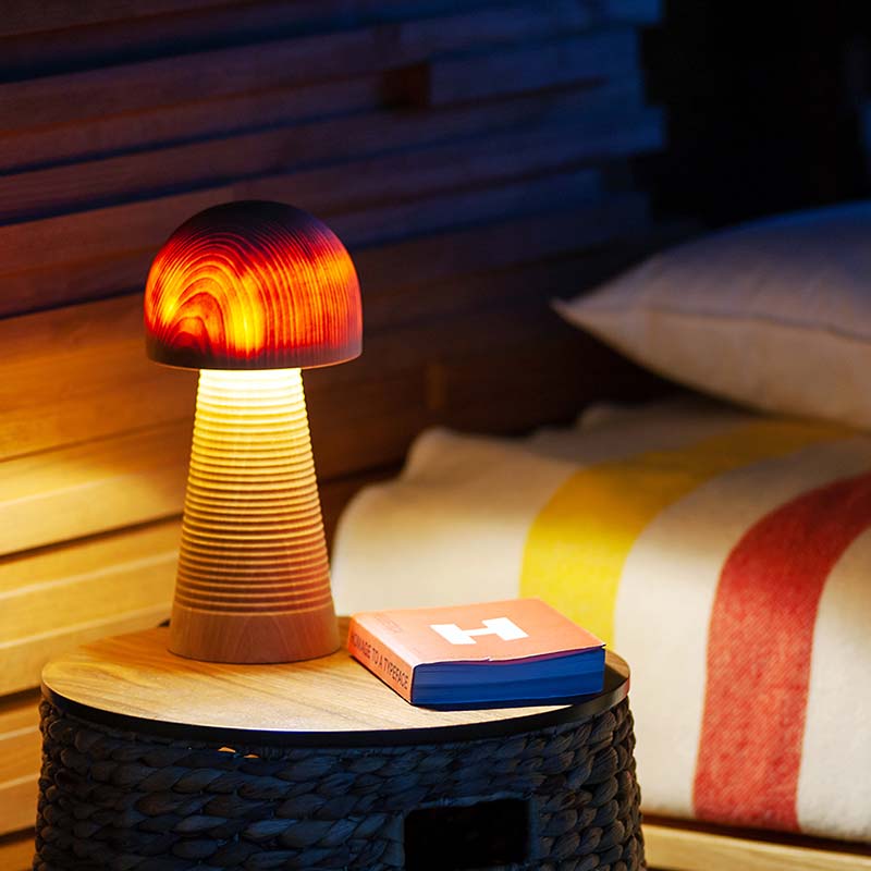 YAMANAKA ウスビキライト KINOKO タワー ナチュラル 天然木 ミズメ 木製 ライト インテリア 父の日 ギフト 伝統工芸 工芸品 国産 日本製 復興 震災 コロナ 能登半島地震復興支援 北陸新幹線 F6P-0220