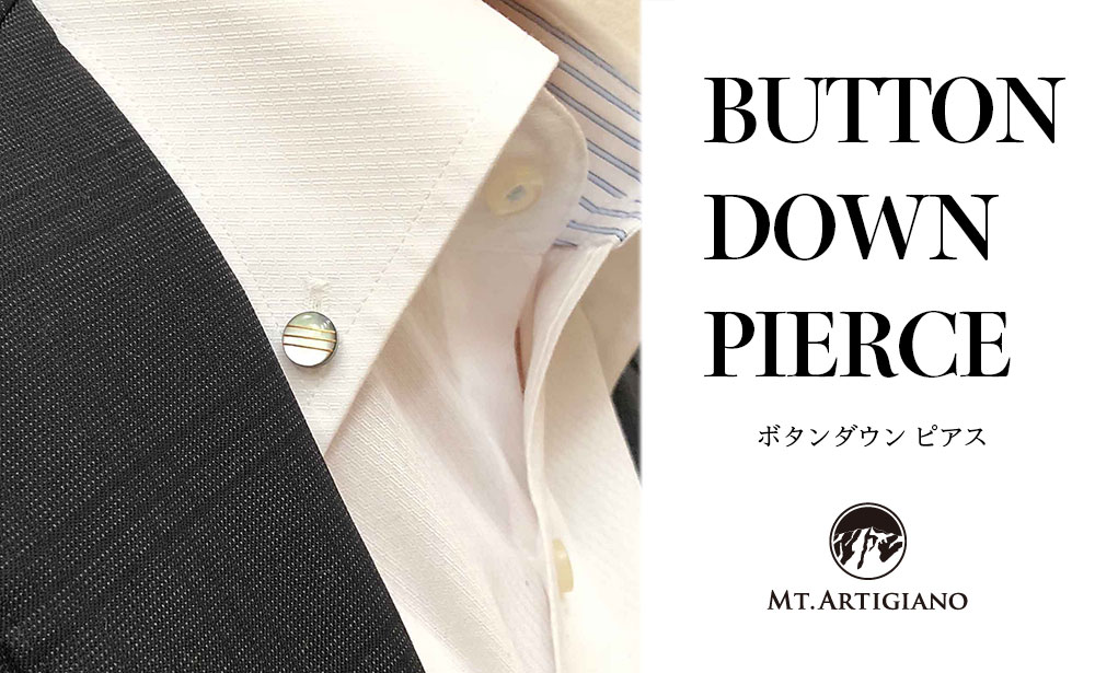ボタンダウンピアス Line 三線 黒蝶貝 漆 蒔絵 加賀蒔絵 ドレスピアス ピンブローチ タイタック アクセサリー 伝統工芸 工芸品 国産 日本製 うるしアート 復興 震災 コロナ 能登半島地震復興支援 北陸新幹線