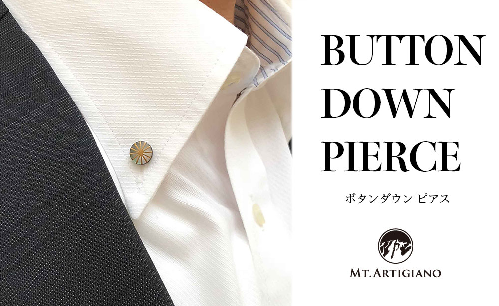 ボタンダウンピアス Line 放射 黒蝶貝 漆 蒔絵 加賀蒔絵 ドレスピアス ピンブローチ タイタック アクセサリー 伝統工芸 工芸品 国産 日本製 うるしアート 復興 震災 コロナ 能登半島地震復興支援 北陸新幹線