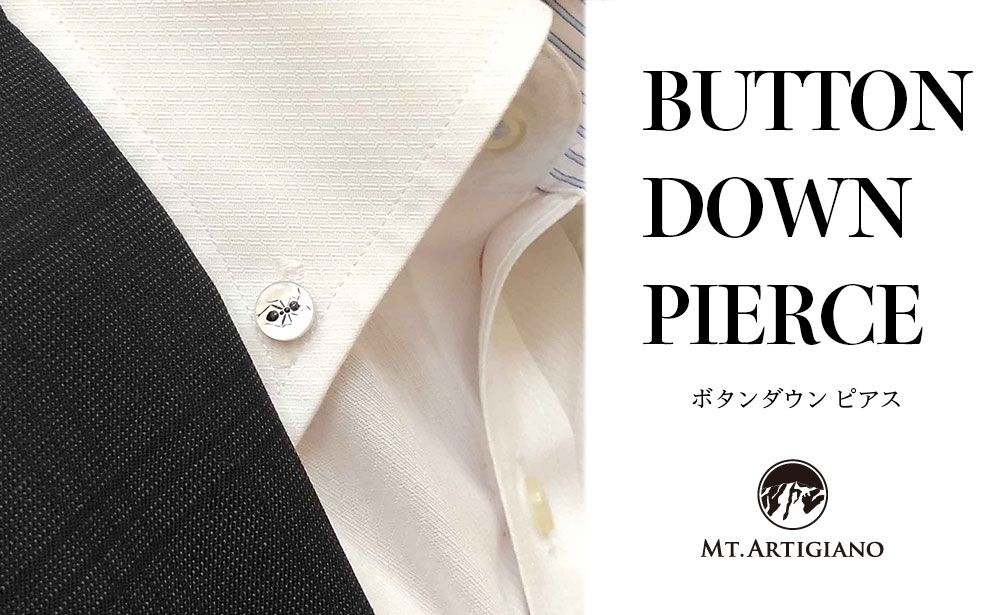 ボタンダウンピアス Others Ant 黒 蟻 アリ 白蝶貝 漆 蒔絵 ドレスピアス ピンブローチ タイタック アクセサリー 伝統工芸 国産 うるしアート 復興 震災 コロナ 能登半島地震復興支援 北陸新幹線