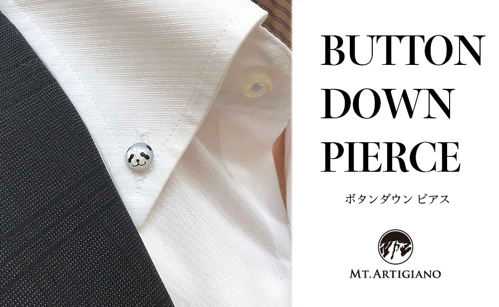 ボタンダウンピアス animal パンダ 白蝶貝 漆 蒔絵 ドレスピアス ピンブローチ アクセサリー ギフト 伝統工芸 工芸品 国産 日本製 うるしアート 復興 震災 コロナ 能登半島地震復興支援 北陸新幹線
