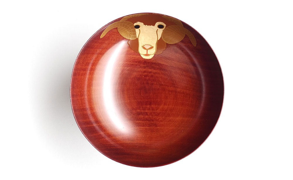 山中漆器 干支 蒔絵盃 干支盃 未 赤摺 ひつじ 酒器 盃 蒔絵 漆器 父の日 母の日 敬老の日 ギフト 伝統工芸 工芸品 国産 日本製 復興 震災 コロナ 能登半島地震復興支援 北陸新幹線 F6P-0435