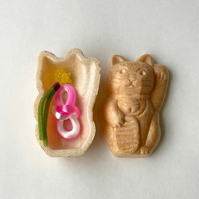 【2026年1月中旬以降発送】福招き 10個入 御干菓子 和菓子 最中 もなか 有平糖 招き猫 山海堂  グルメ お菓子 菓子 食品 お土産 おやつ お茶請け お茶菓子 復興 震災 コロナ 能登半島地震復興支援 北陸新幹線 F6P-2046