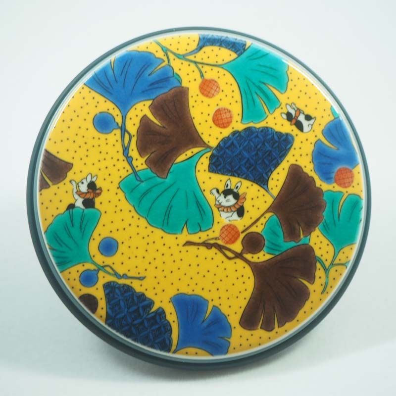 九谷焼ワイヤレス充電器 丸形 麗和 いちょう 九谷焼 ワイヤレスチャージャー スマホ充電器 ワイヤレス充電器 充電器 インテリア 伝統工芸 工芸品 国産 日本製 復興 震災 コロナ 能登半島地震復興支援 北陸新幹線 F6P-2009