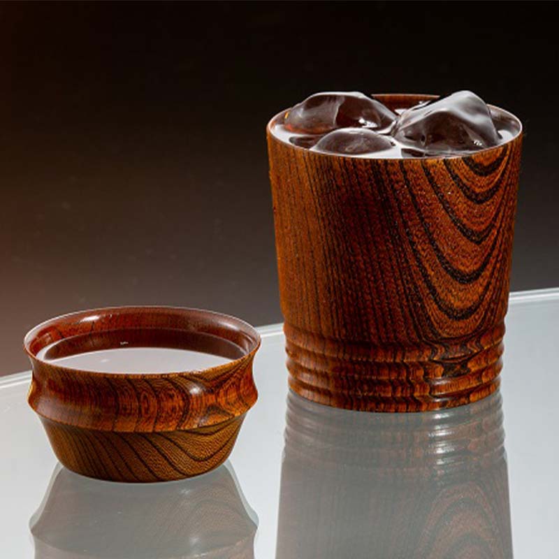 欅の酒器2点揃え 天然木 欅 木製 ロックグラス ぐい呑み 2個 セット 酒器 漆器 父の日 母の日 敬老の日 ギフト 伝統工芸 工芸品 国産 日本製 復興 震災 コロナ 能登半島地震復興支援 北陸新幹線 F6P-0730