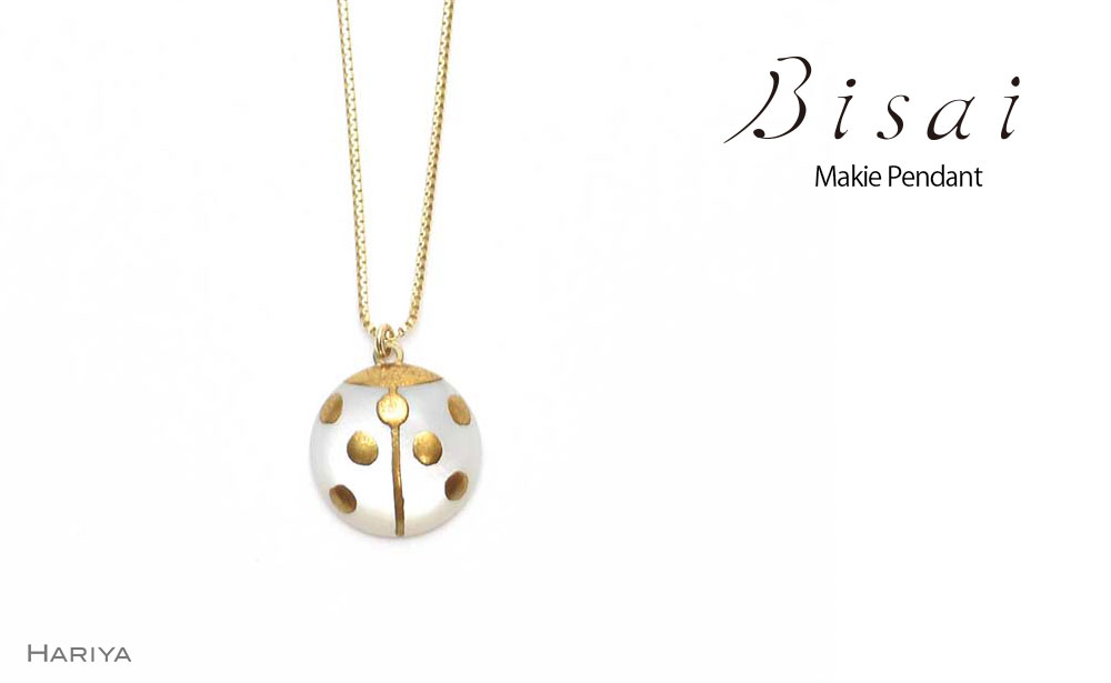 ペンダント Nanahoshi 金 てんとう虫 白蝶貝 蒔絵 漆 ハンドメイド アクセサリー ギフト 伝統工芸 工芸品 国産 日本製 復興 震災 コロナ 能登半島地震復興支援 北陸新幹線