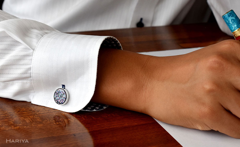 螺鈿モザイク 白蝶貝カフス F6P-1070