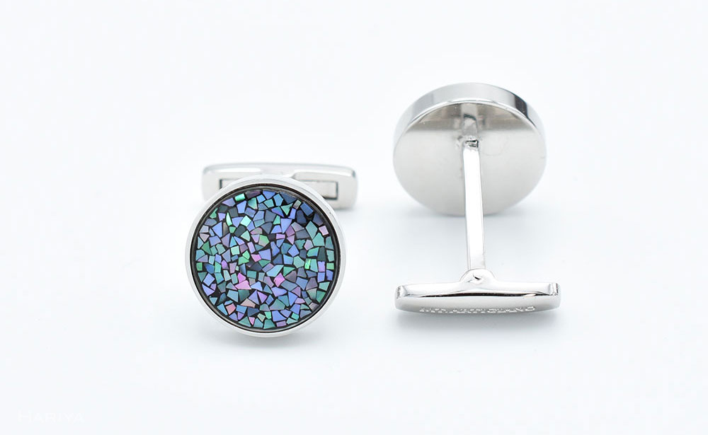 螺鈿モザイク 白蝶貝カフス F6P-1070