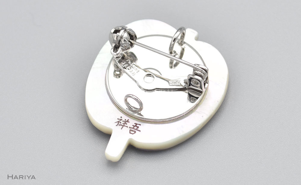 勝負蒔絵 白蝶貝ブローチ F6P-1145