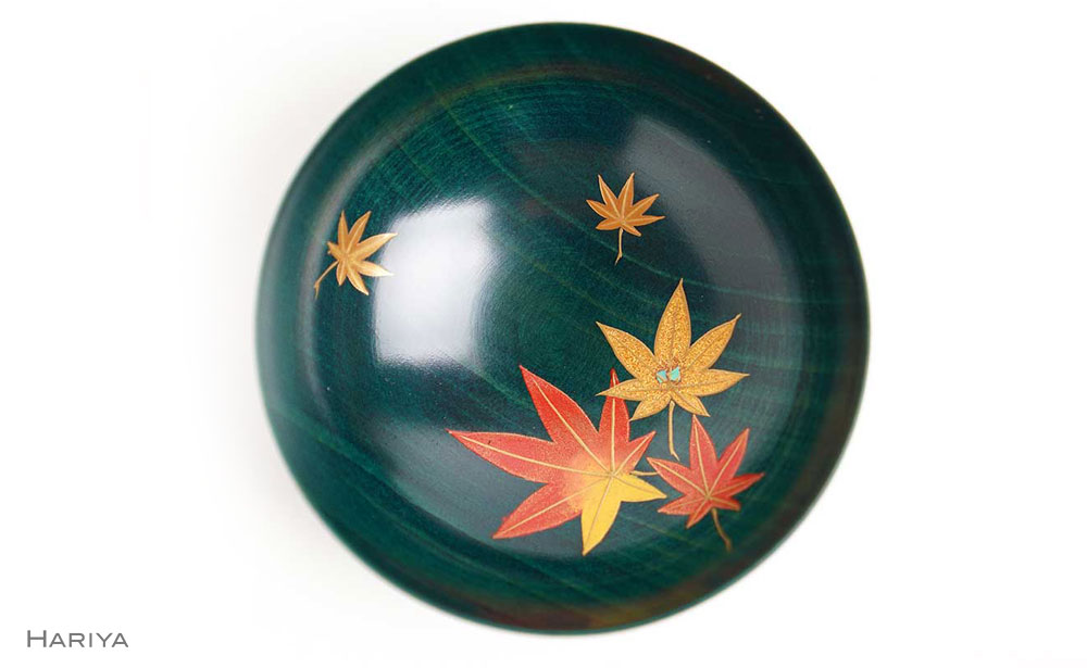 昭和当時の物 川連漆器 やまぜん 深鉢 もみじ 工芸品