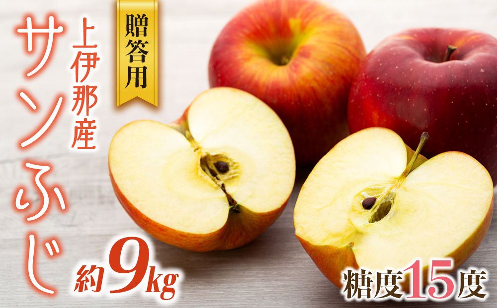 贈答用 りんご サンふじ 9kg 上伊那産 林檎 リンゴ サンフジ さんふじ 果物 くだもの フルーツ 旬の果物 旬のフルーツ ギフト 贈り物 プレゼント 信州 長野 長野県