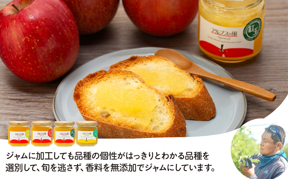 アパレル通販サイトランキング 甘さをおさえた 大人のりんごジャム 品種別 3本セット 甘さ その他 加工食品