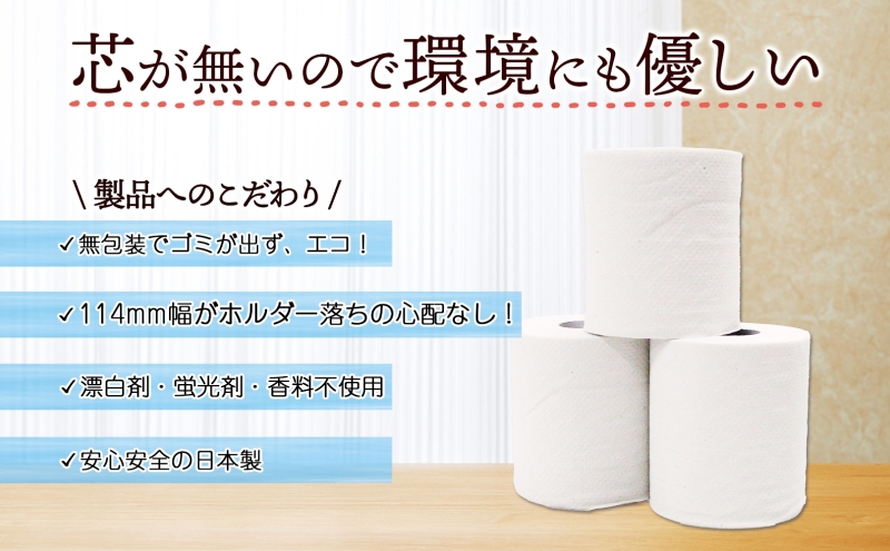 無包装 芯なしトイレットペーパー シングル 170m 48ロール 紙 3倍巻き ペーパー 日用品 消耗品 再生紙 無香料 備蓄 まとめ買い 防災 JIS規格 送料無料 川一製紙 岐阜県 美濃市 ※配送不可地域：北海道・沖縄県・離島
