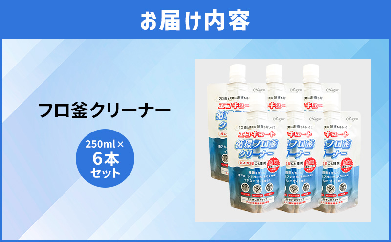 エコキュートフロ釜クリーナー（ガスフロ釜にも推奨）6本セット ※離島への配送不可