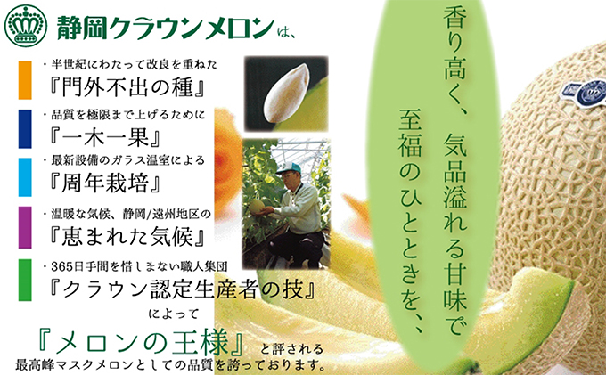 メロン 定期便 6ヶ月 クラウンメロン 白等級 1玉 フルーツ 果物 高級フルーツ 高級果物 季節のフルーツ 季節の果物 旬のフルーツ 旬の果物 フルーツ定期便 くだもの定期便 マスクメロン 青肉 静岡メロン 静岡県 浜松市 6回 定期 【配送不可：離島】