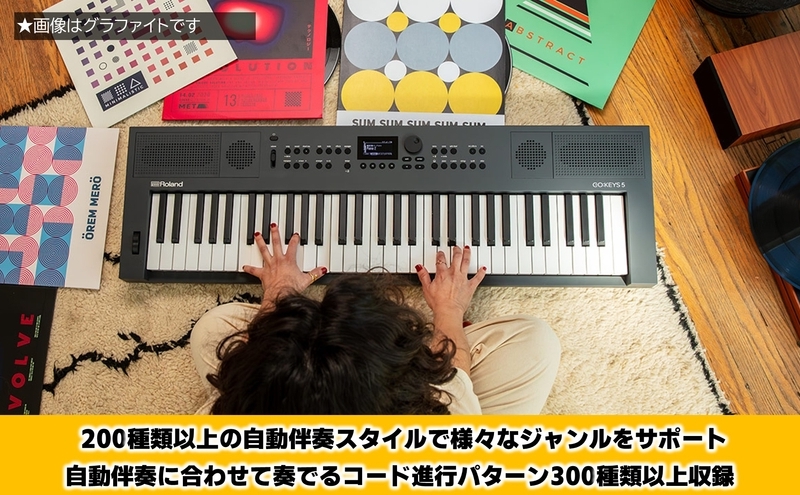 【Roland】61鍵ポータブルキーボード/GO:KEYS 5(グラファイト)【配送不可：離島】 キーボード 楽器 音楽制作 初心者 軽量 コンパクト ポータブル 高音質 ローランド 浜松市