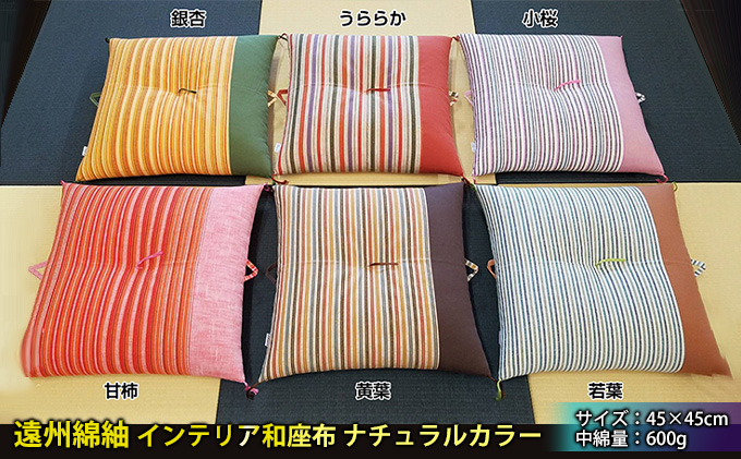 遠州綿紬 インテリア和座布 ナチュラル うららか 規