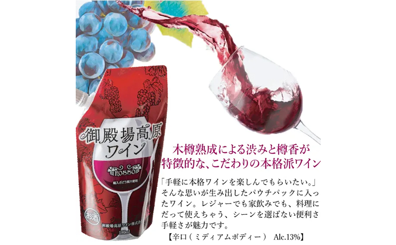 ワイン 御殿場高原ワイン 赤 白 8パック セット 詰め合わせ 赤ワイン 白ワイン 酒 お酒 アルコール パウチ 持ち運び ピクニック アウトドア ギフト プレゼント 御殿場 静岡 静岡県 裾野 裾野市