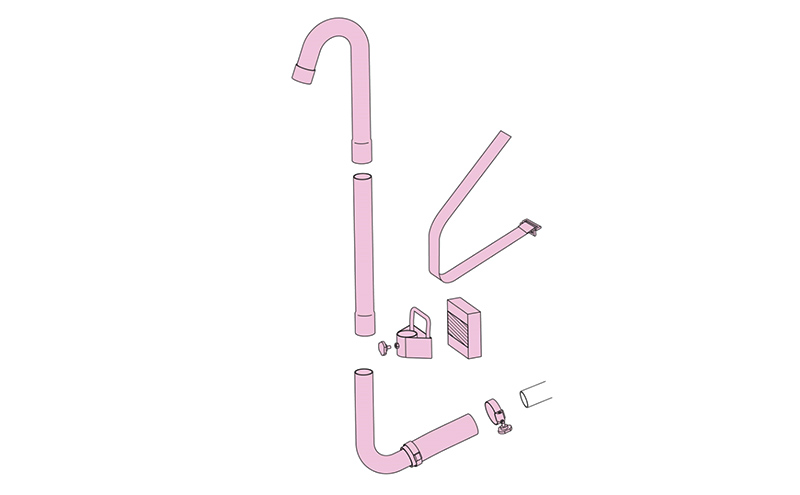 一酸化炭素中毒予防 排気補助部品【SNOWKEL(スノーケル) 出口口径：30mm～40mm用 】 災害 車 自動車 雪 大雪 積雪 緊急 防災 非常用 排気管 マフラー