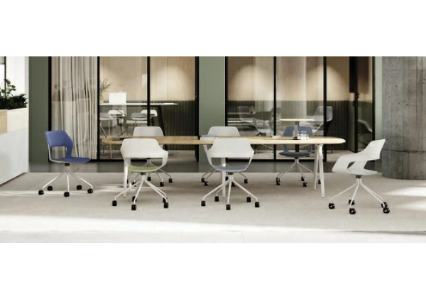 ウィルクハーンチェアー 222レンジ オッコ(グレー)／座クッション付・キャスター ／在宅ワーク・テレワークにお勧めの椅子