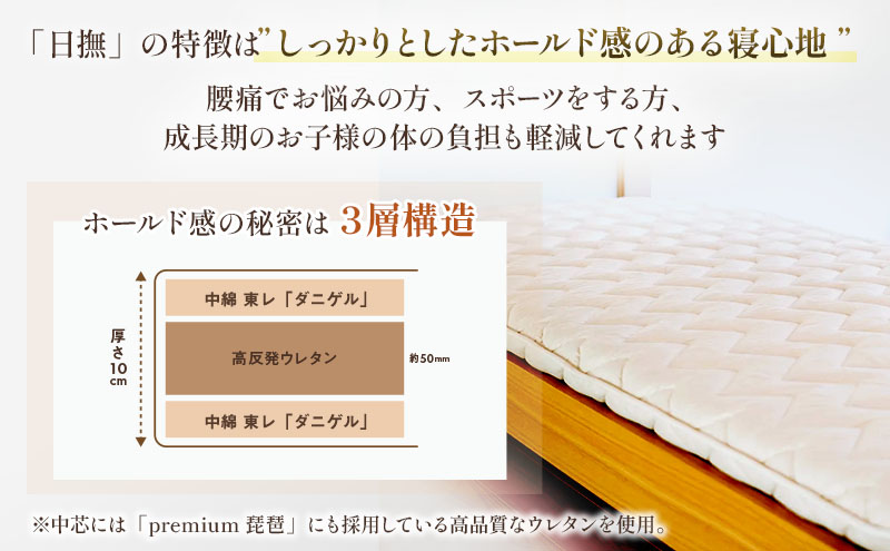 3層バランス敷布団「日撫（ひなで）」ダブル