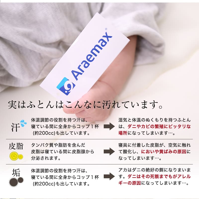 アラエマックス　ウォシュロン洗える合い掛布団　セミダブル(araeru-0155)