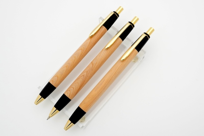 野原工芸似シャープペンシル　屋久杉工房京 野原工芸 旧型 シャープペンシル 0.5mm 屋久杉 ゴールド
