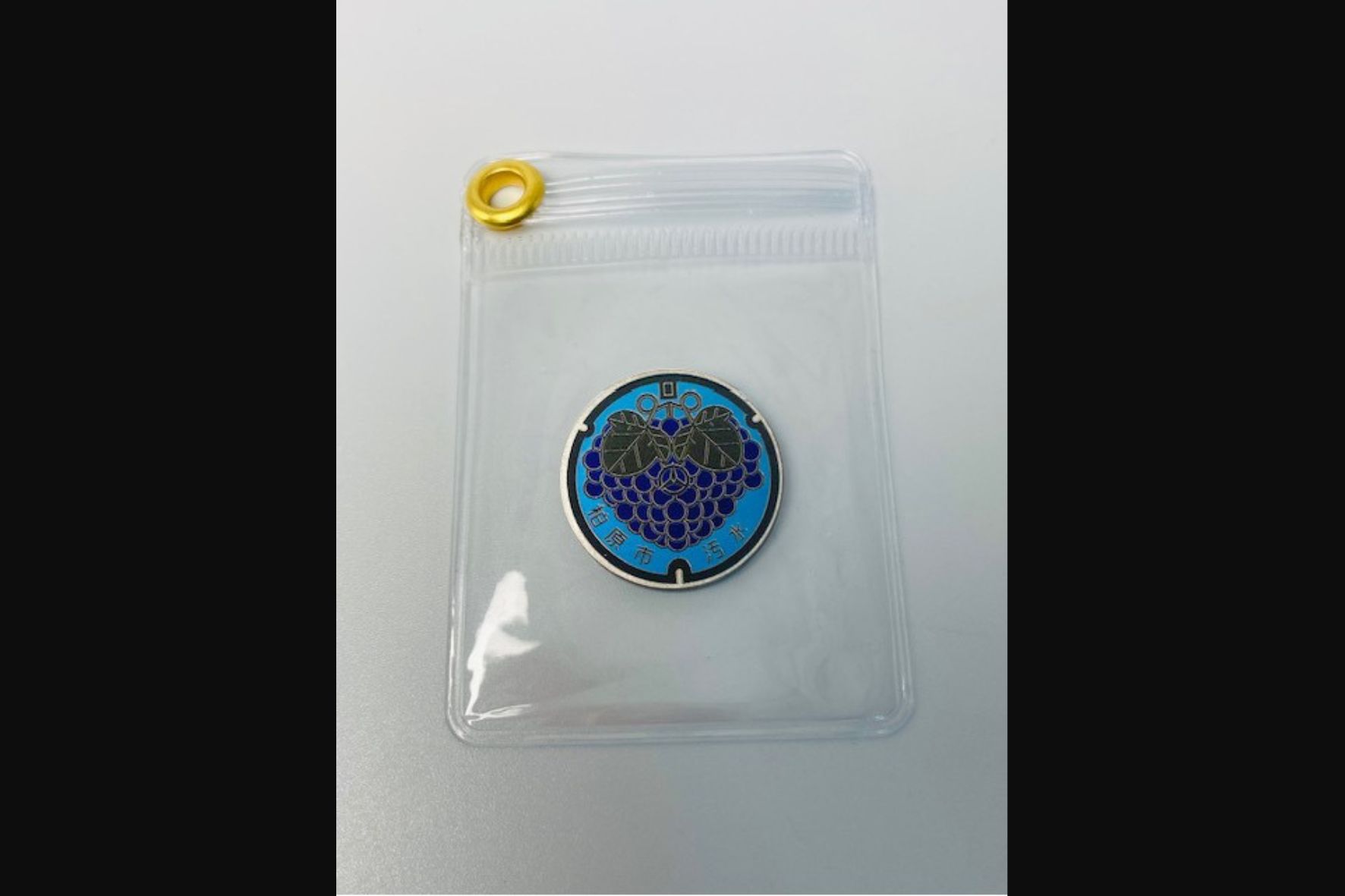 チタン製ミニチュアマンホールぶどう【マンホール・メダルセット】