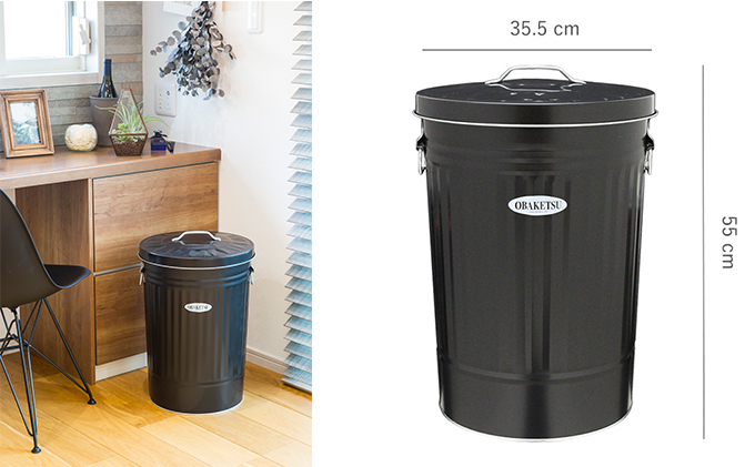 ＜オバケツ＞バケツ職人が作るダストボックス・42L／純国産 インテリア【アイボリー】