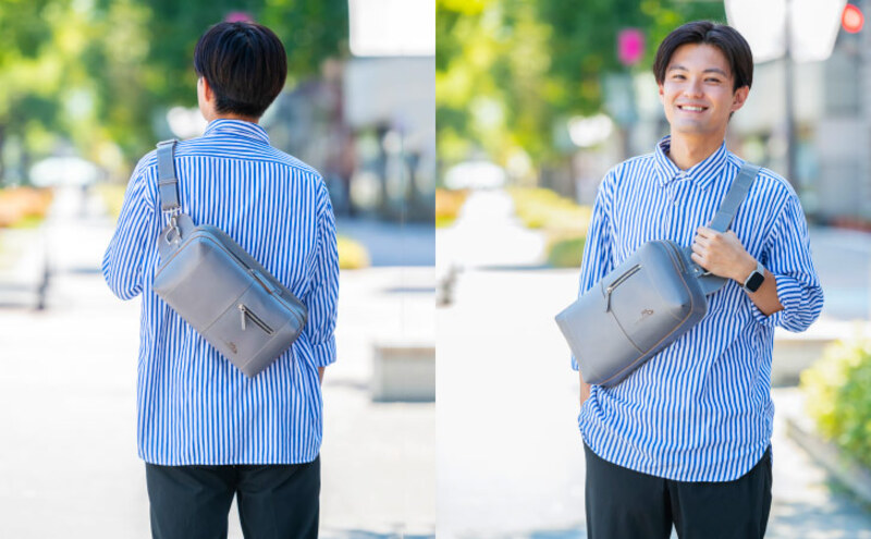 B5サイズのタブレットが入る本革ボディバッグ　全5色（レンガ）