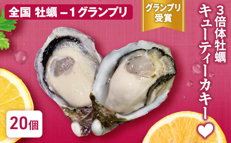 全国牡蠣-1グランプリ グランプリ受賞 3倍体カキ キューティーカキー 20個 牡蠣 かき カキ 生食 殻付き 冷蔵 姫路市 兵庫