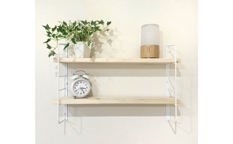 ショートシェルフフレーム　ワンバイフォー棚板セット　黒×ジャコビアン