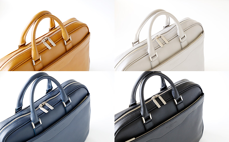 本革姫路レザー　PLS LEATHER　ビジネスブリーフバッグ　キャメル
