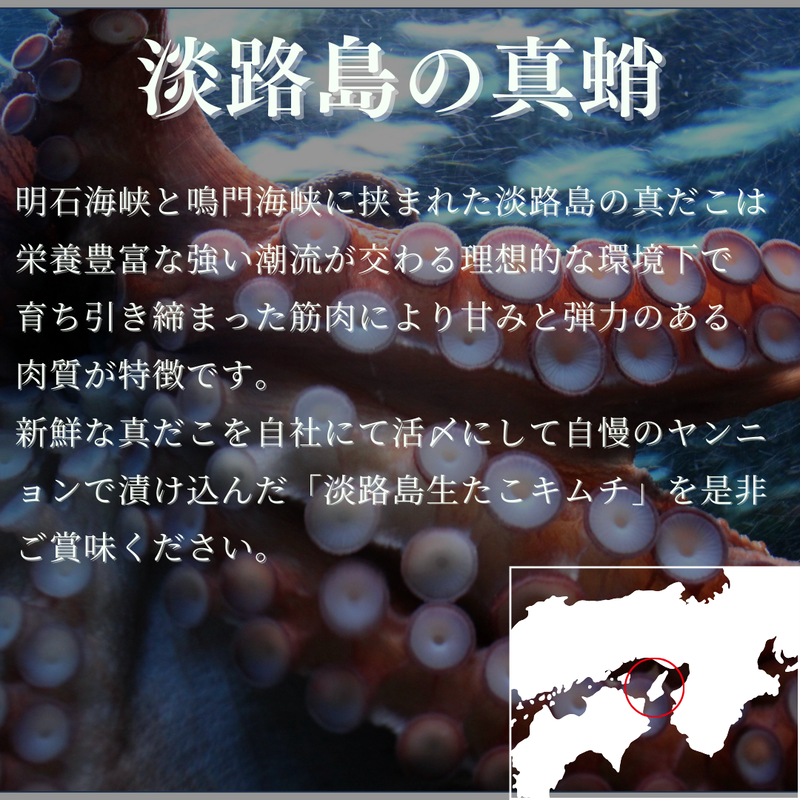 淡路島　生たこキムチ 120g| キムチ おつまみ おかず 生たこ 漬物 海鮮 惣菜 ごはんのお供 兵庫県 洲本市 淡路島