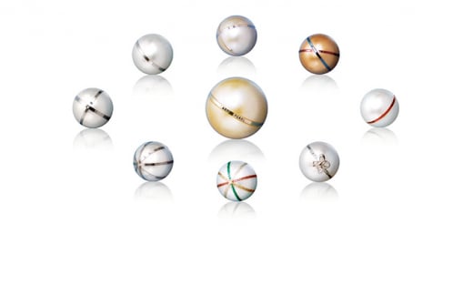 芦屋流　Art of pearl　No1 デザインを施した淡水パールとキュービックジルコニアのネックレス[063-a001]