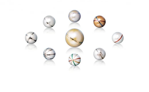 芦屋流　Art of pearl　No2 デザインを施した淡水パールとキュービックジルコニアのネックレス[063-a002]