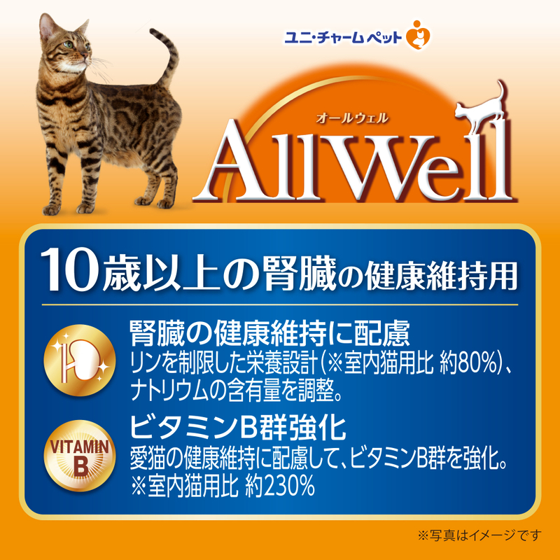 AllWell 10歳以上の腎臓の健康維持用 フィッシュ味 挽き小魚とささみフリーズドライパウダー入り 1.5kg×2袋 ペットフード キャットフード 猫のごはん 猫用フード 猫 ペット ドライ ユニ・チャーム ペット ユニ・ケアー