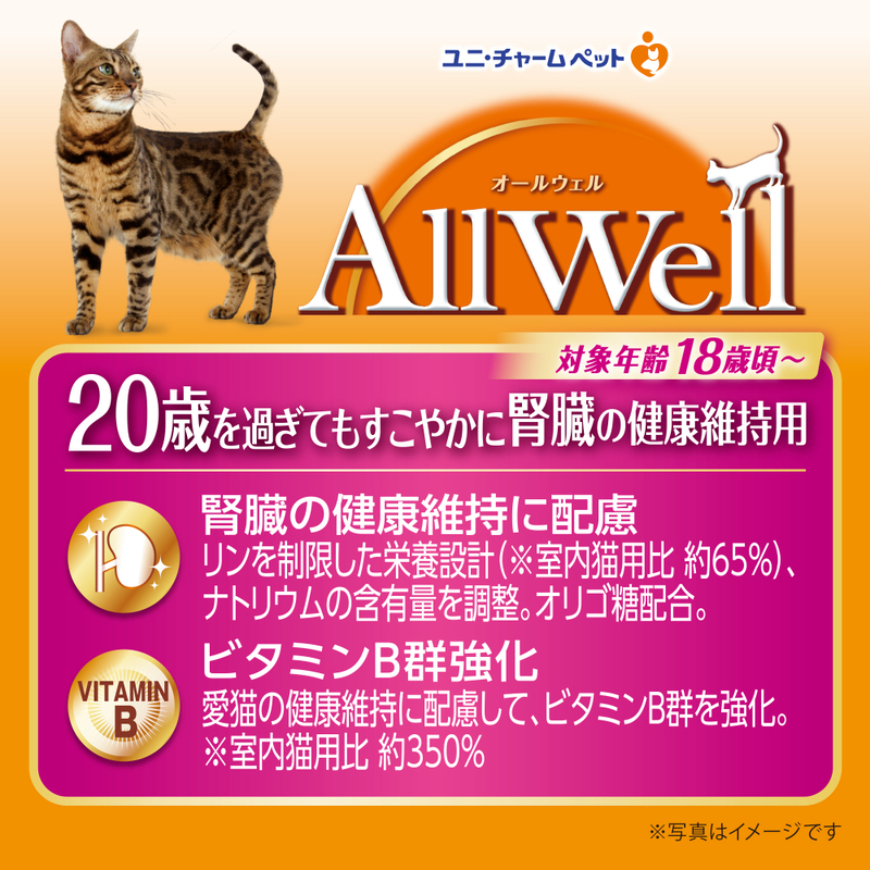 AllWell 20歳を過ぎてもすこやかに 腎臓の健康維持用 フィッシュ味 挽き小魚とささみフリーズドライパウダー入り 1.5kg×2袋 ペットフード キャットフード 猫のごはん 猫用フード 猫 ペット ドライ ユニ・チャーム ペット ユニ・ケアー