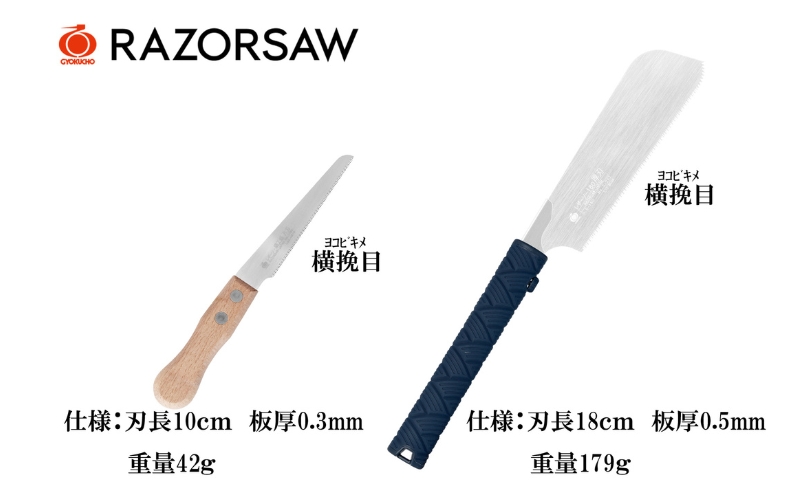 DIY 応援 レザーソー のこぎり Aセット[ 180厚刃 細工鋸 片刃 ノコギリ 日曜大工 ]