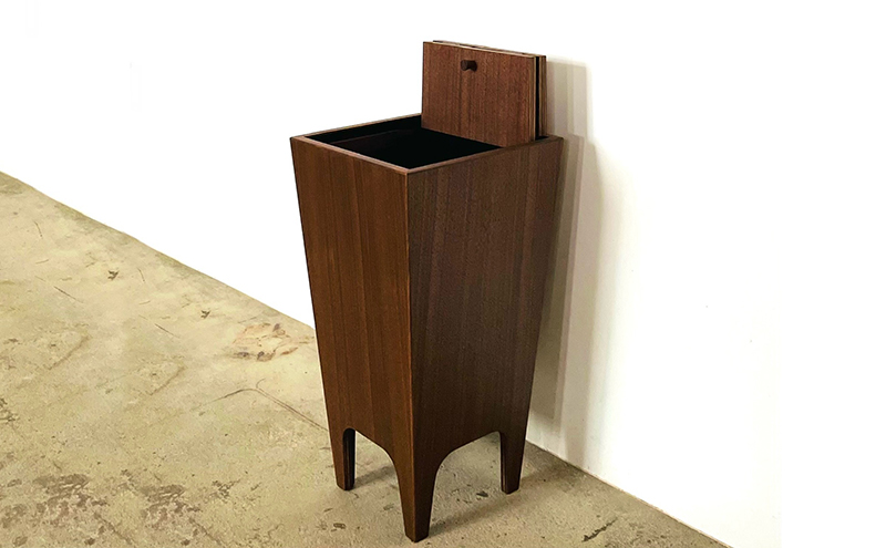 ダストボックス ウォールナット Mサイズ ゴミ箱 ごみ箱 家具 木製 デザイン オリジナル 兵庫県 小野市