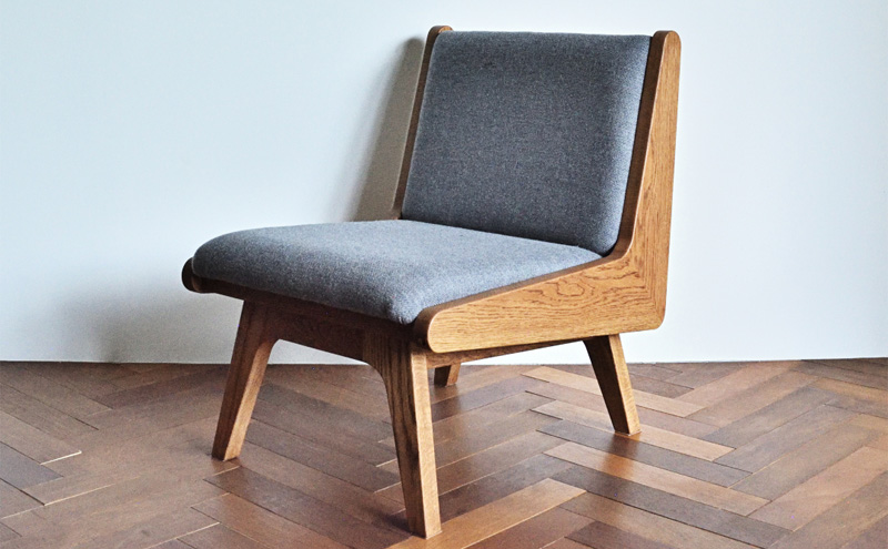 イージーチェア 02 グレー 椅子 イス いす チェア 家具 ひとり掛け シンプル お洒落 モダニズム グレー オーク材 天然素材 オリジナル オカモトカグ 小野市 兵庫県