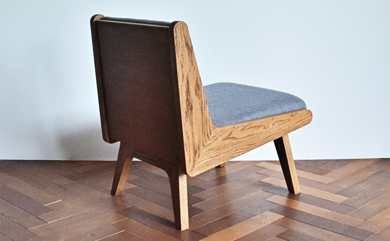 イージーチェア 02 グレー 椅子 イス いす チェア 家具 ひとり掛け シンプル お洒落 モダニズム グレー オーク材 天然素材 オリジナル オカモトカグ 小野市 兵庫県