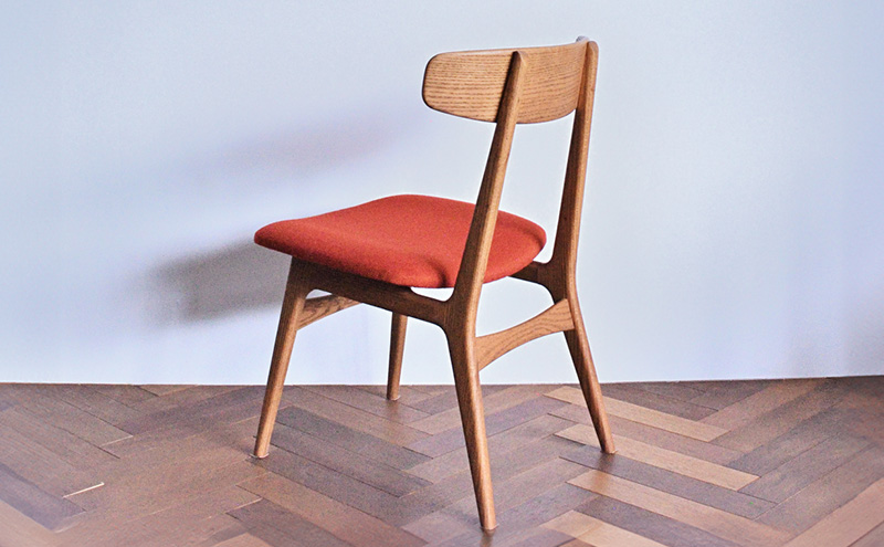ダイニングチェア 01 オレンジ　インテリア 椅子 イス 木製 デザイン オリジナル 兵庫県 小野市