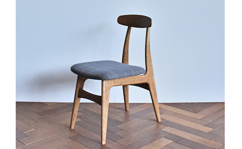 ダイニングチェア 02 グレーチェック インテリア 椅子 イス 木製 コンパクト シンプル デザイン オリジナル 兵庫県 小野市