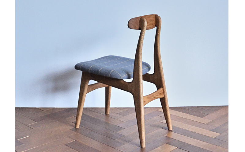 ダイニングチェア 02 グレーチェック インテリア 椅子 イス 木製 コンパクト シンプル デザイン オリジナル 兵庫県 小野市