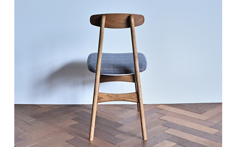 ダイニングチェア 02 グレーチェック インテリア 椅子 イス 木製 コンパクト シンプル デザイン オリジナル 兵庫県 小野市