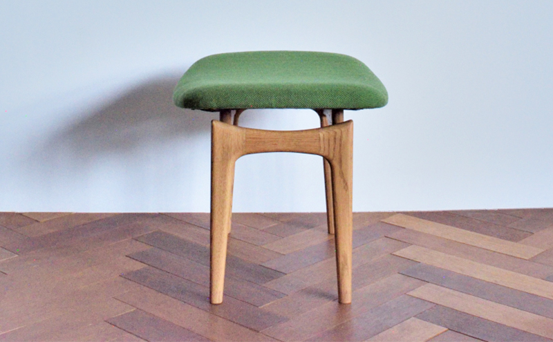スツール 01 緑 インテリア 椅子 イス 木製 オットマン デザイン オリジナル 兵庫県 小野市