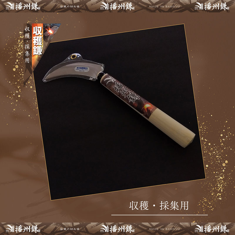 播州鎌 ステンレス収穫鎌(裏目刃付)小「180045」 野菜収穫　園芸